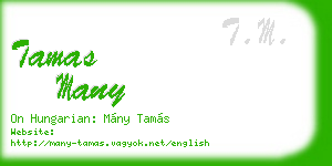 tamas many business card