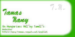 tamas many business card